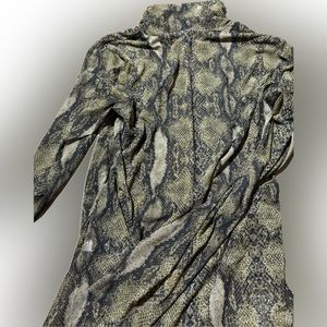 WHBM Mock neck sheer snake skin pattern